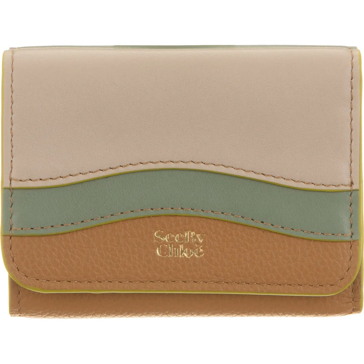 See by Chloé Logo Detailed Panelled Bi-Fold Wallet