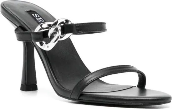 Senso Kiana 100mm leather sandals Black