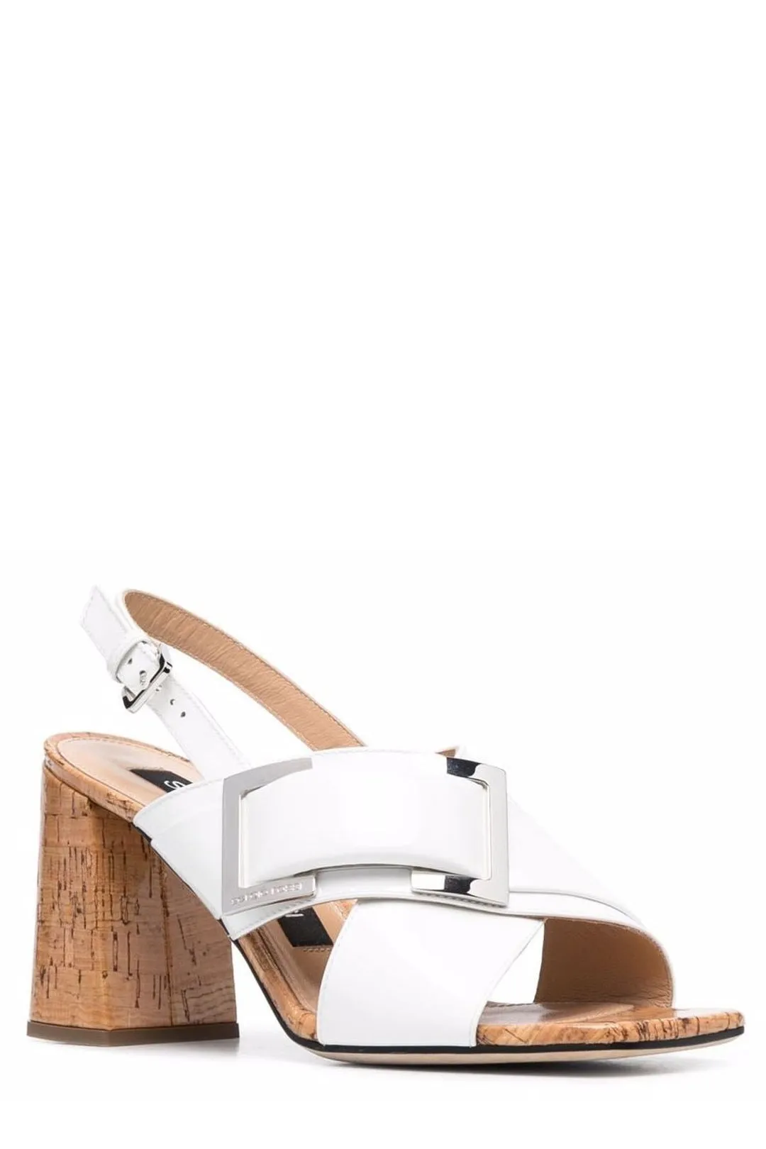 Sergio Rossi Prince Buckled Block Heel Sandals