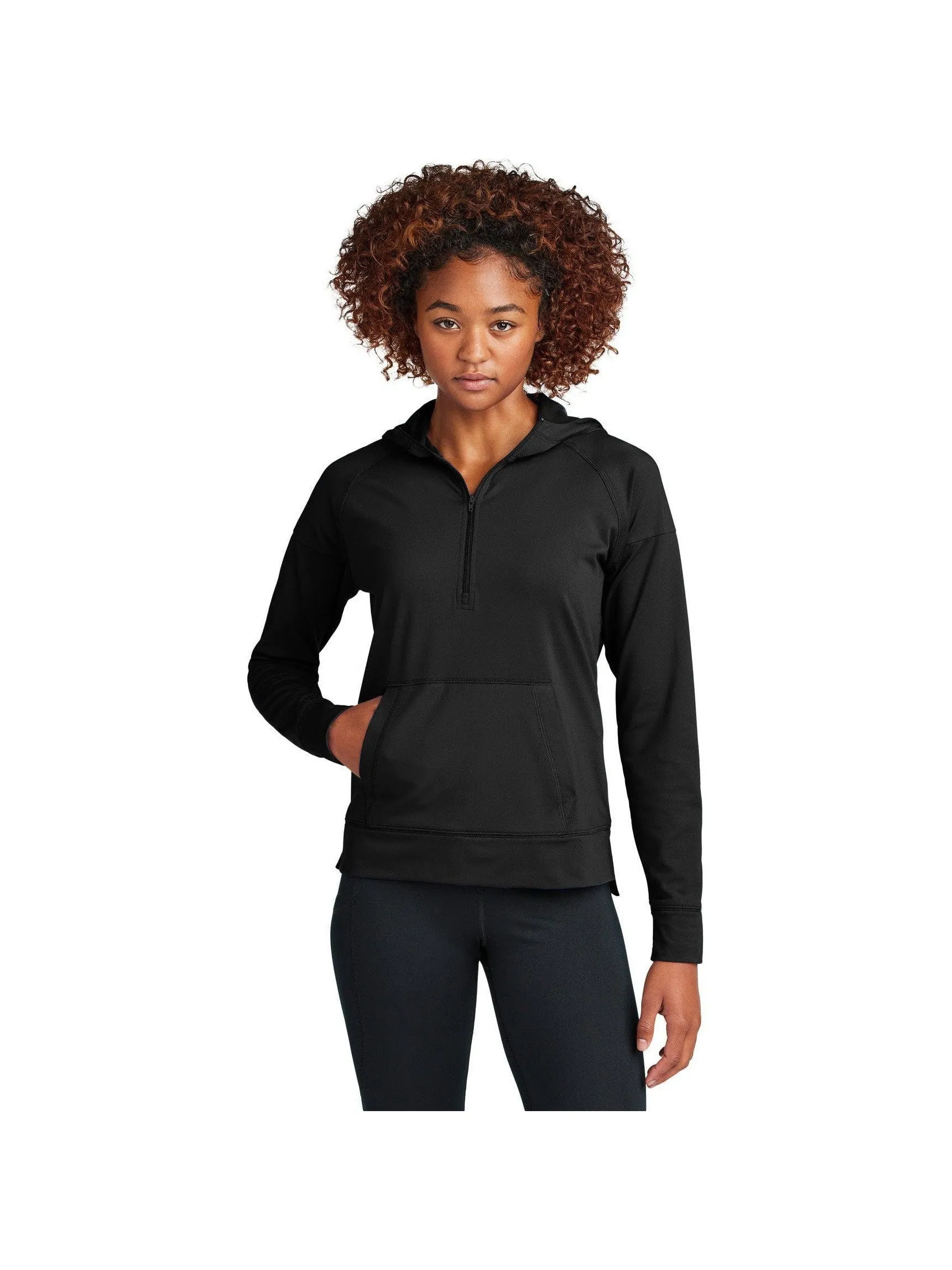 Sport-Tek Ladies Sport-Wick Stretch 1/2-Zip Hoodie