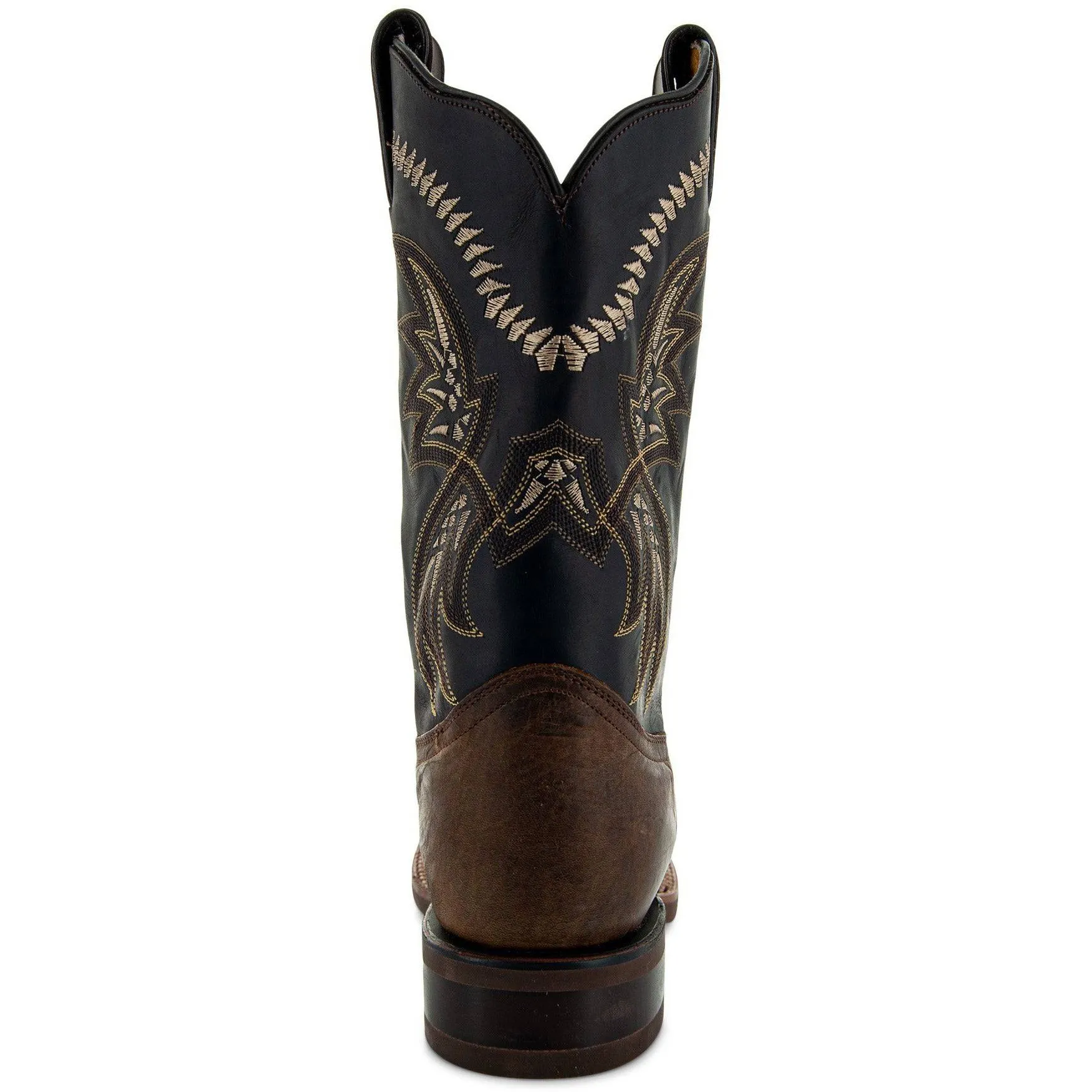 Square Toe Leather Cowboy Boots H4002