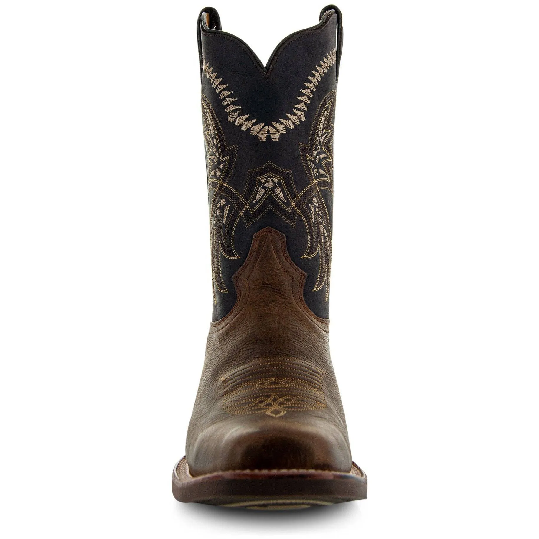 Square Toe Leather Cowboy Boots H4002