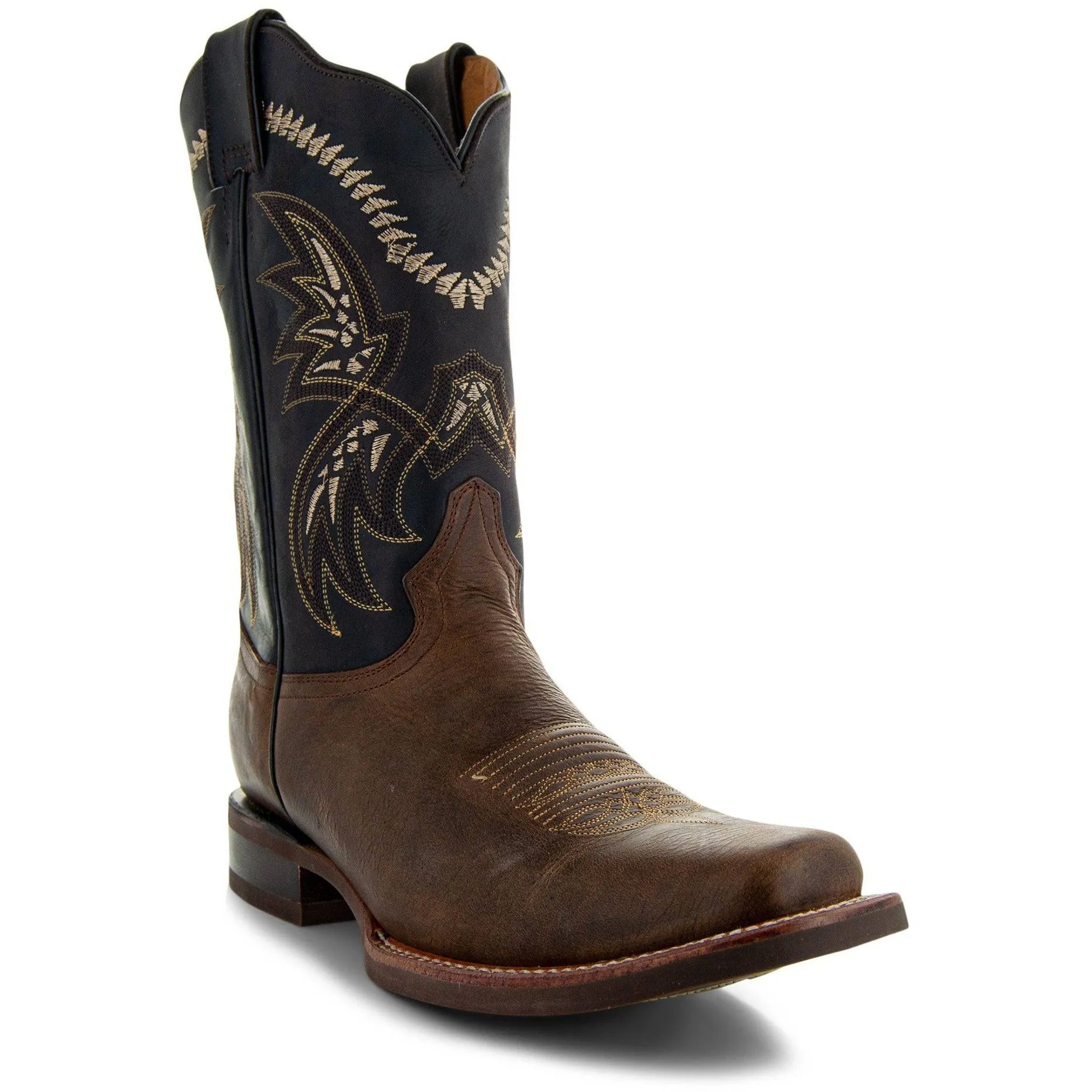 Square Toe Leather Cowboy Boots H4002