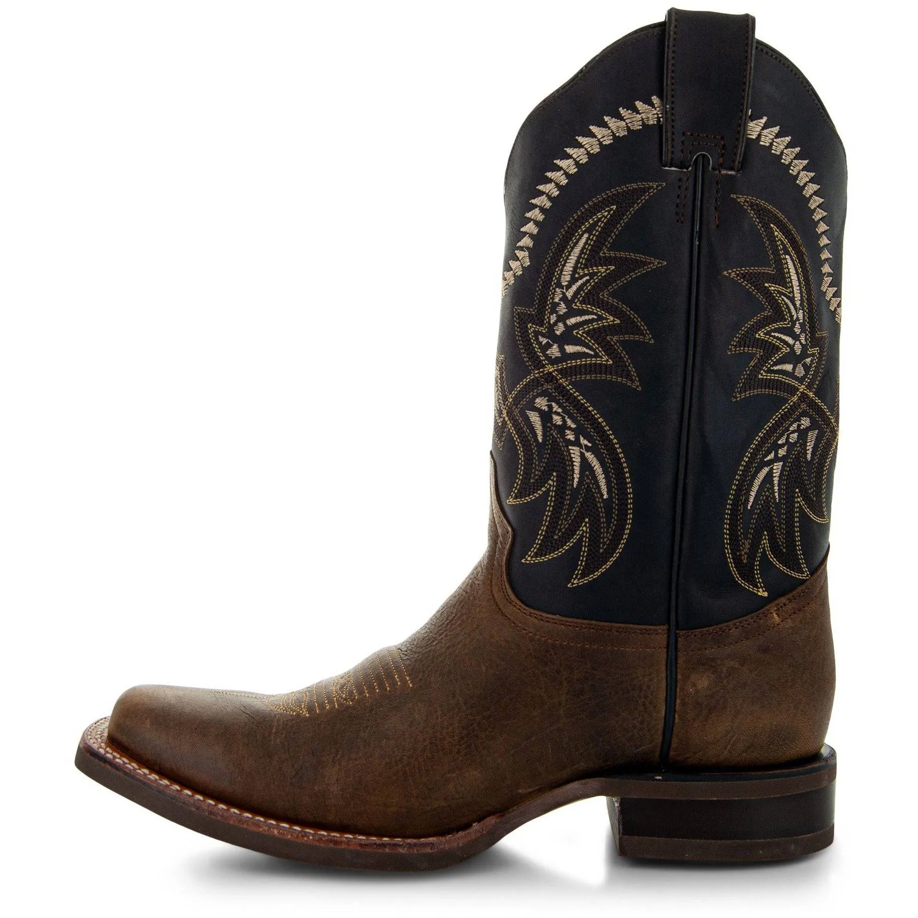 Square Toe Leather Cowboy Boots H4002