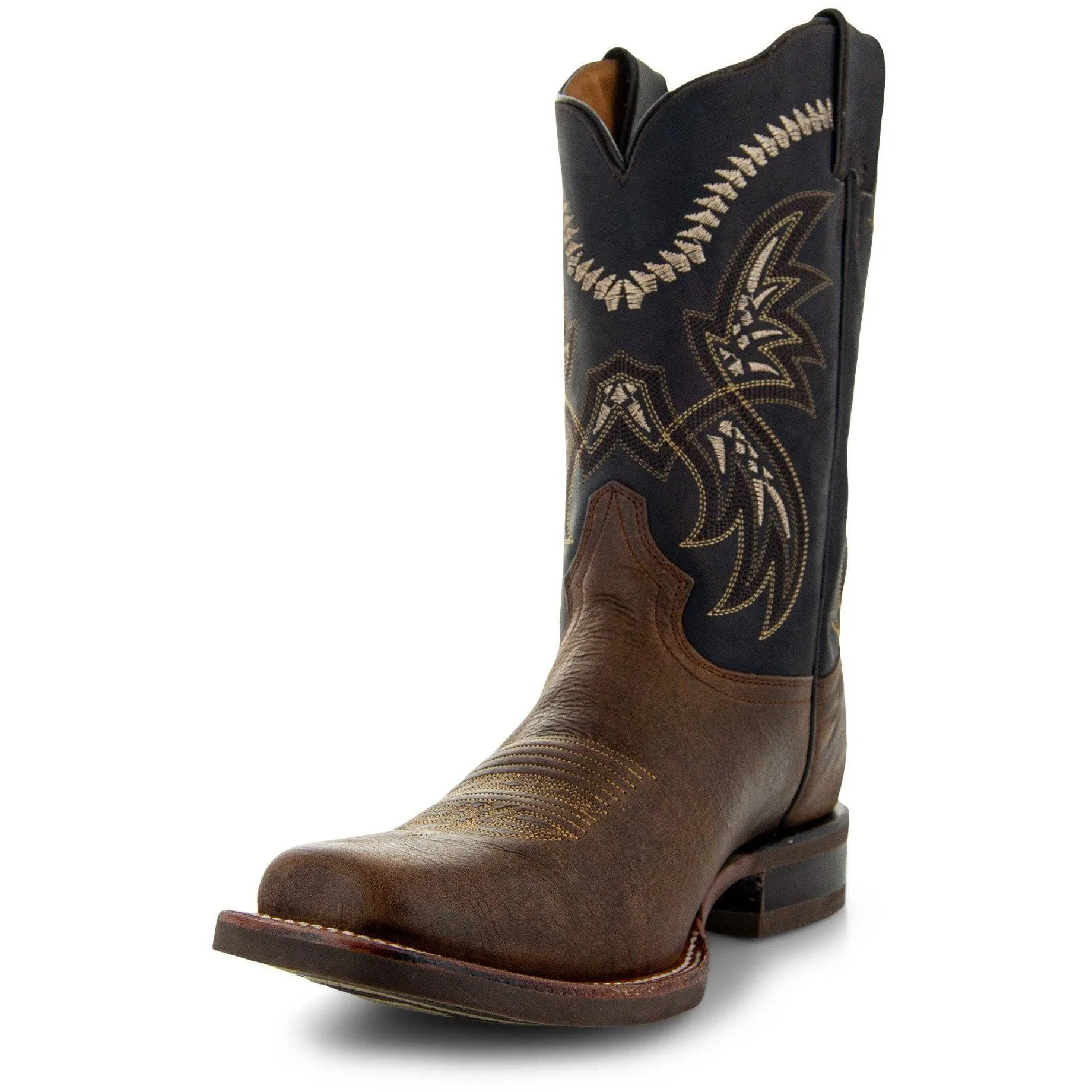 Square Toe Leather Cowboy Boots H4002