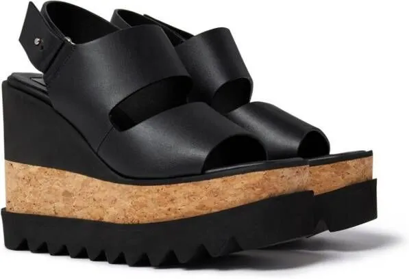 Stella McCartney Sneak-Elyse wedge sandals Black