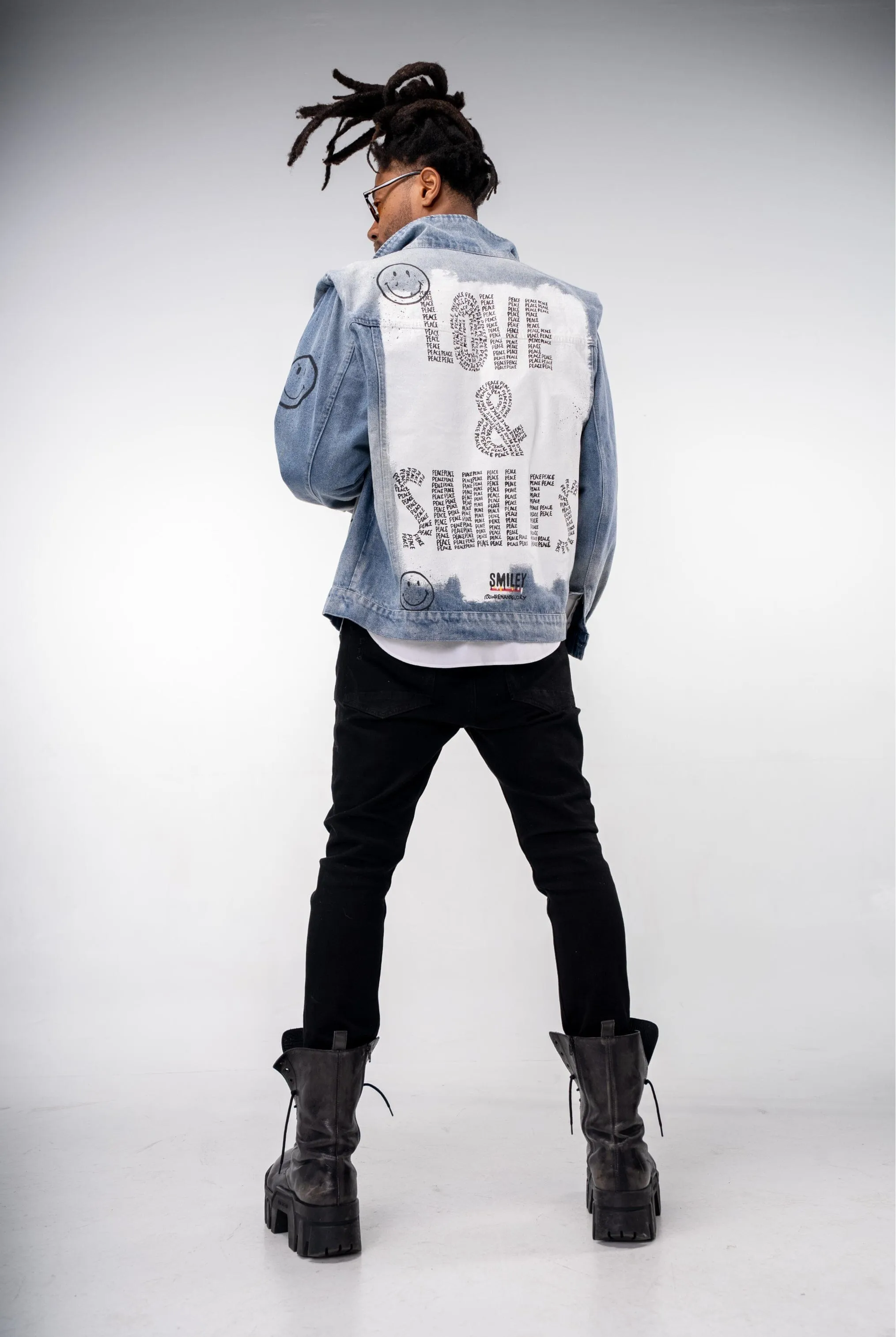 'The Smiley Denim' Painted Jacket