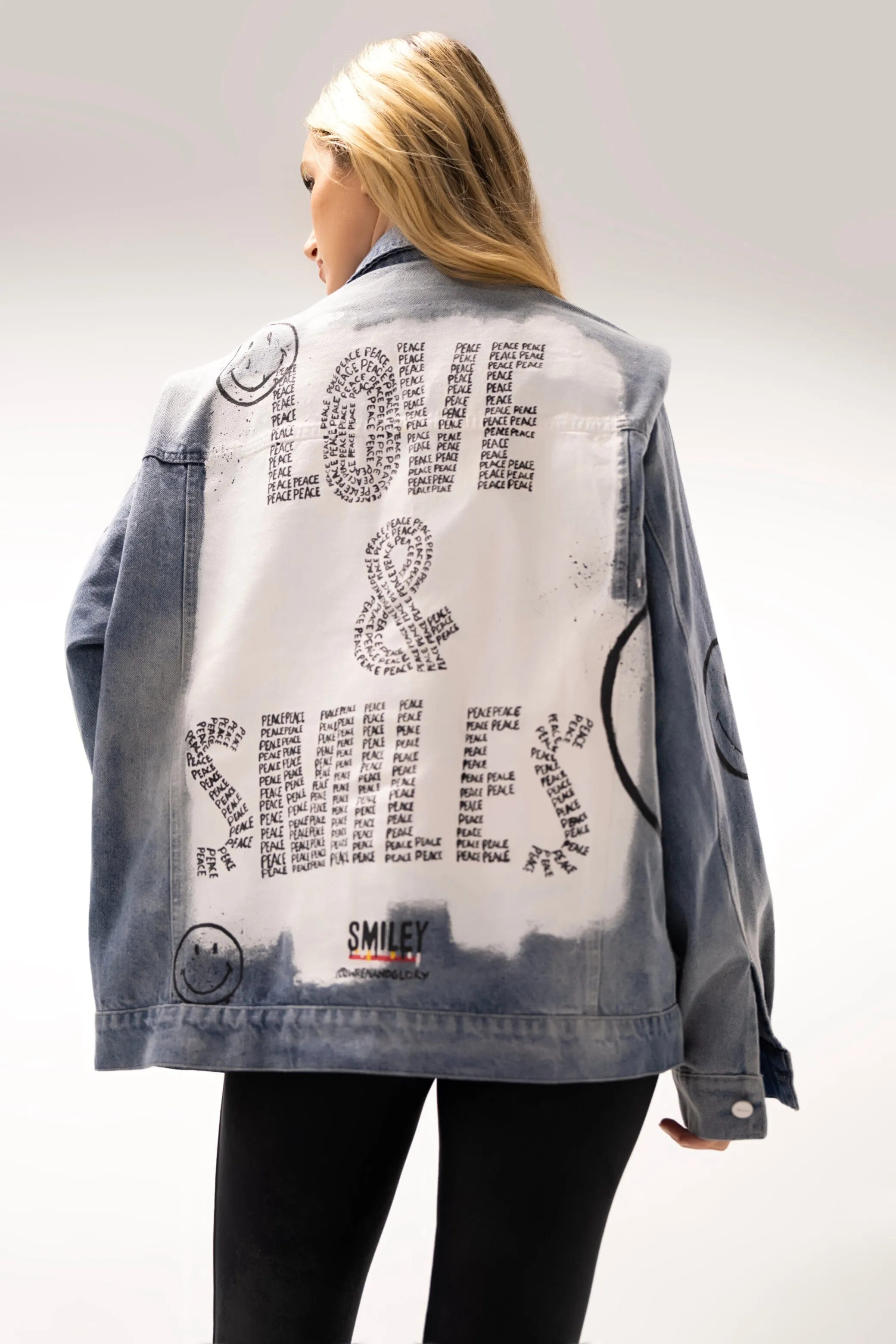 'The Smiley Denim' Painted Jacket