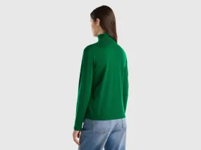 Turtleneck in pure Merino wool - Green | Benetton