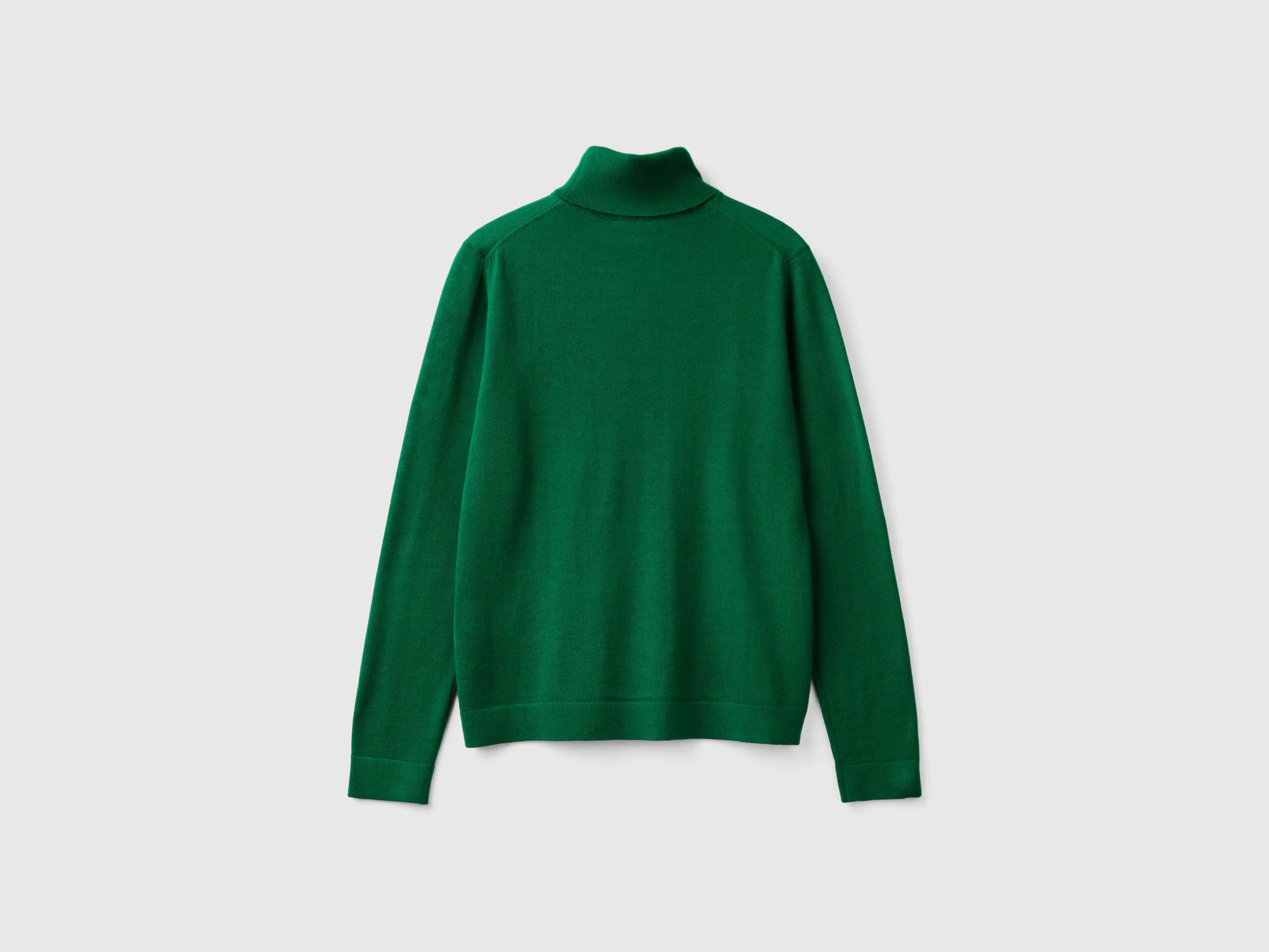 Turtleneck in pure Merino wool - Green | Benetton