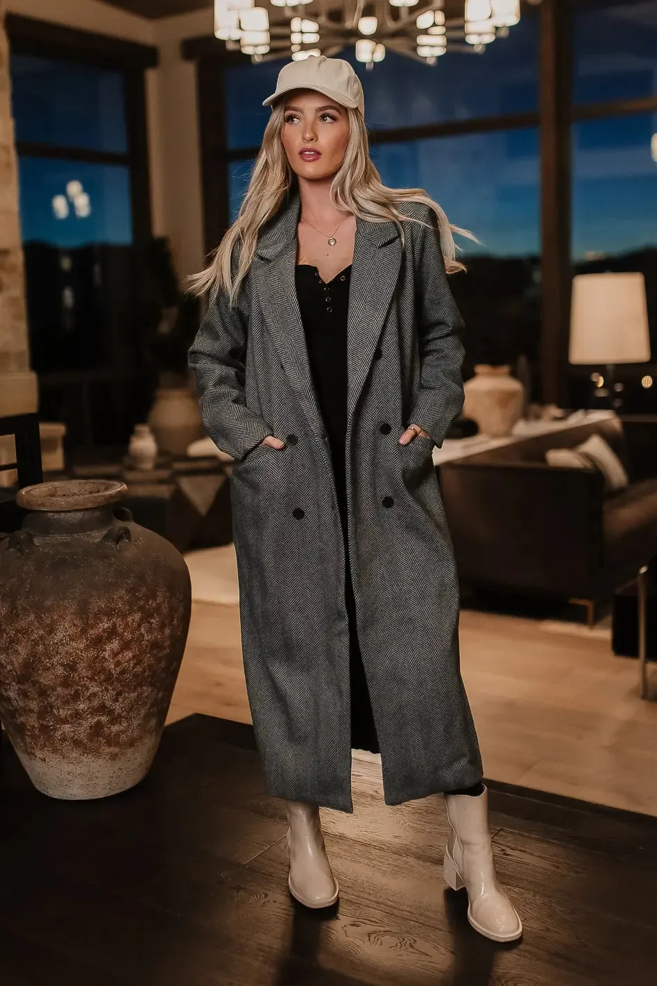 Vanessa Herringbone Coat - FINAL SALE