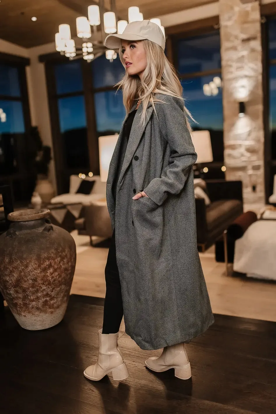 Vanessa Herringbone Coat - FINAL SALE