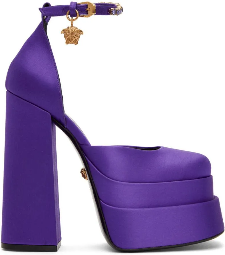 Versace Purple Aevitas Platform Heels