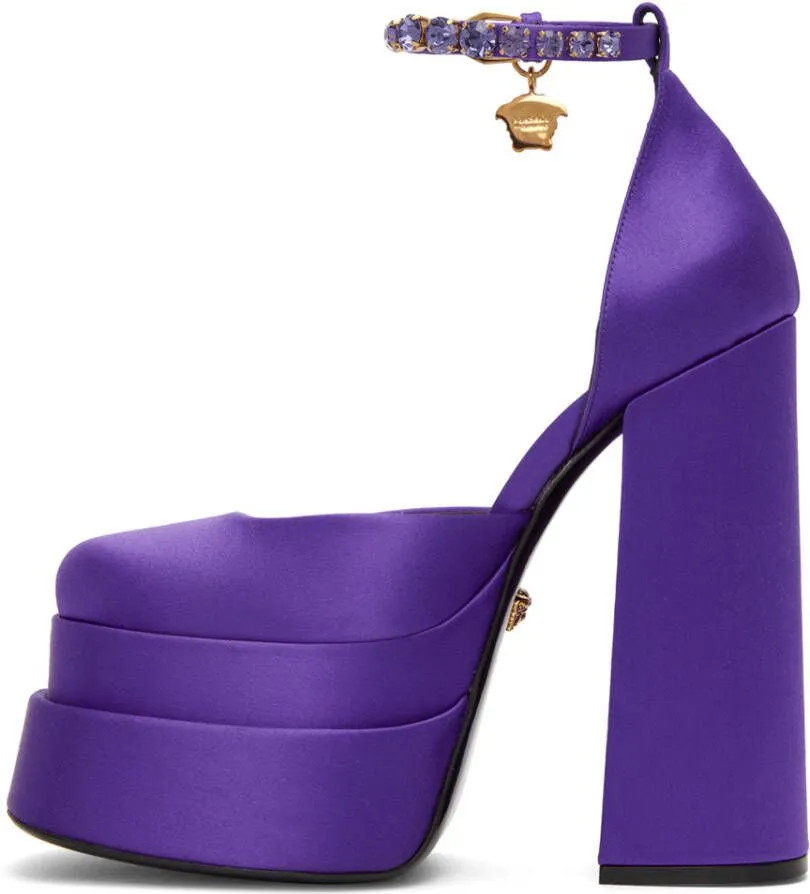 Versace Purple Aevitas Platform Heels