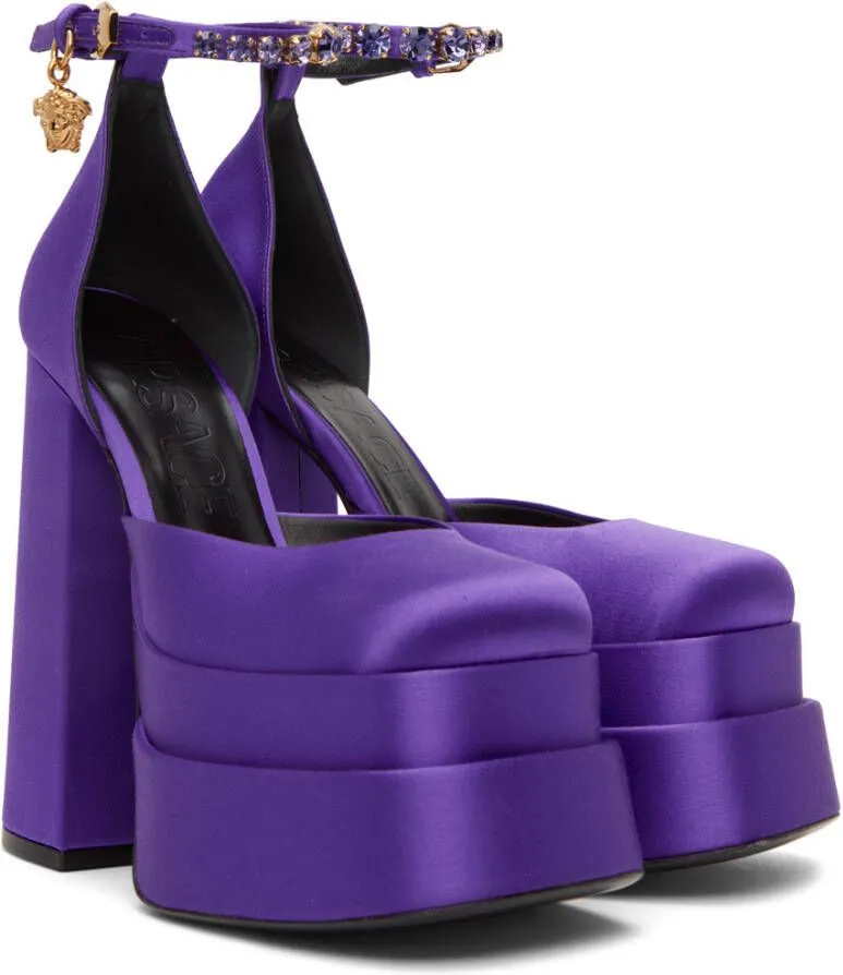 Versace Purple Aevitas Platform Heels