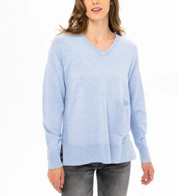 V- Neck Sweater With Pocket