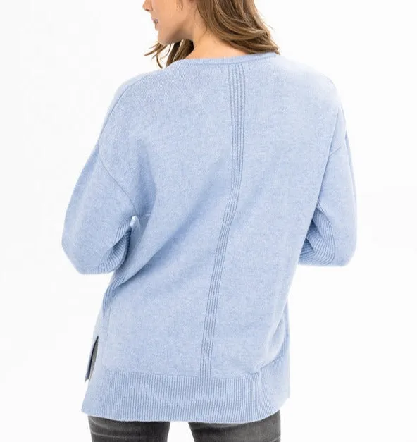 V- Neck Sweater With Pocket