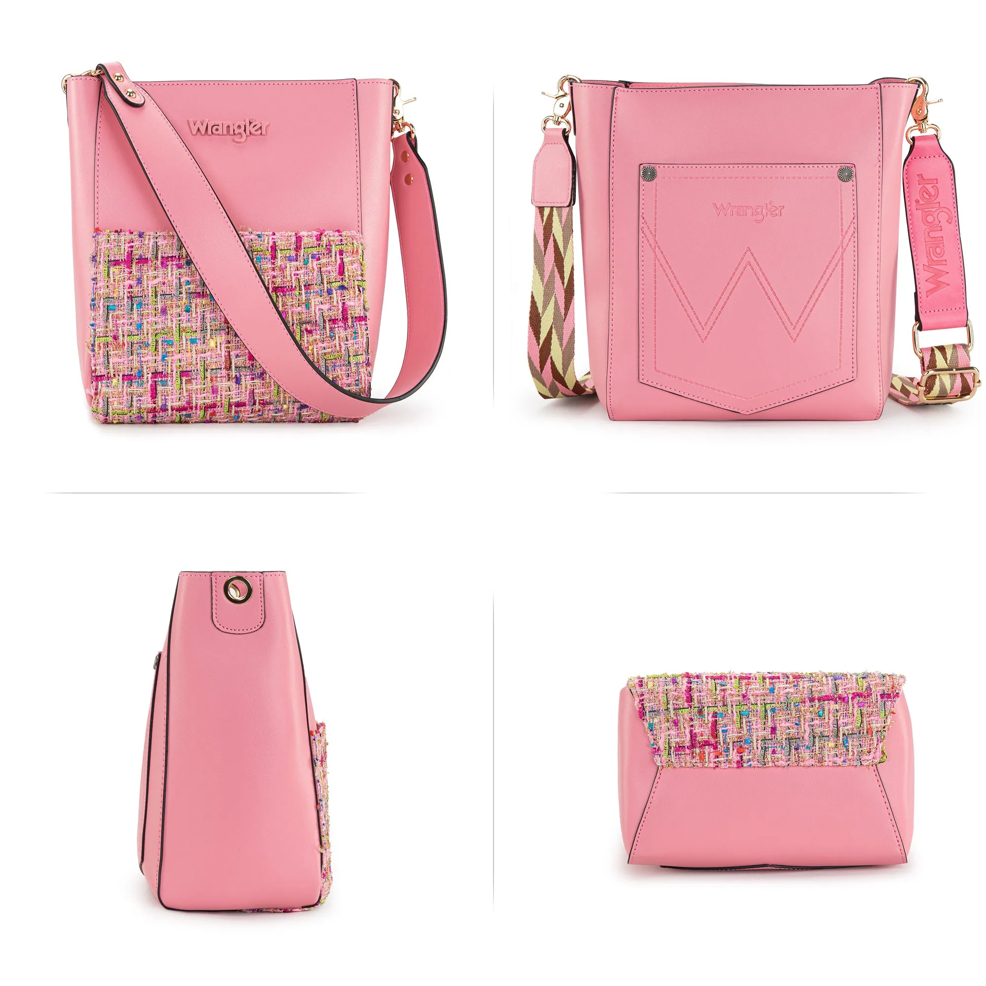 WG115-918B Wrangler Hobo with Mini Crossbody Set - Pink