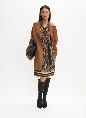 Wool-Blend Coat & Animal Print Dress