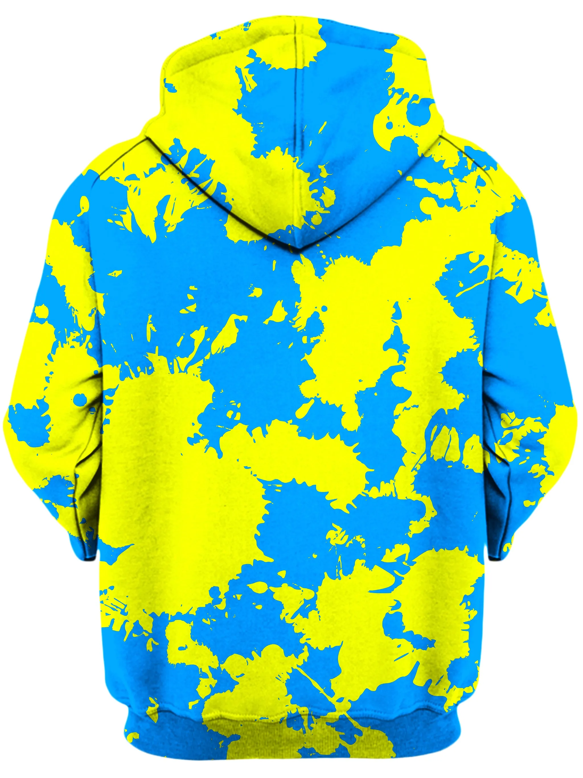 Yellow and Blue Paint Splatter Unisex Zip-Up Hoodie