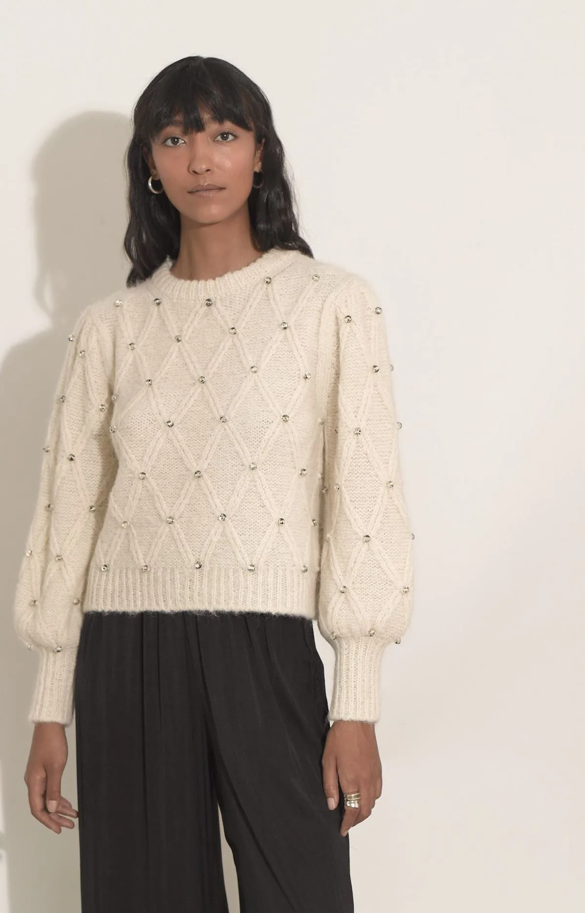 ZARIA SWEATER - IVORY/BEADS 