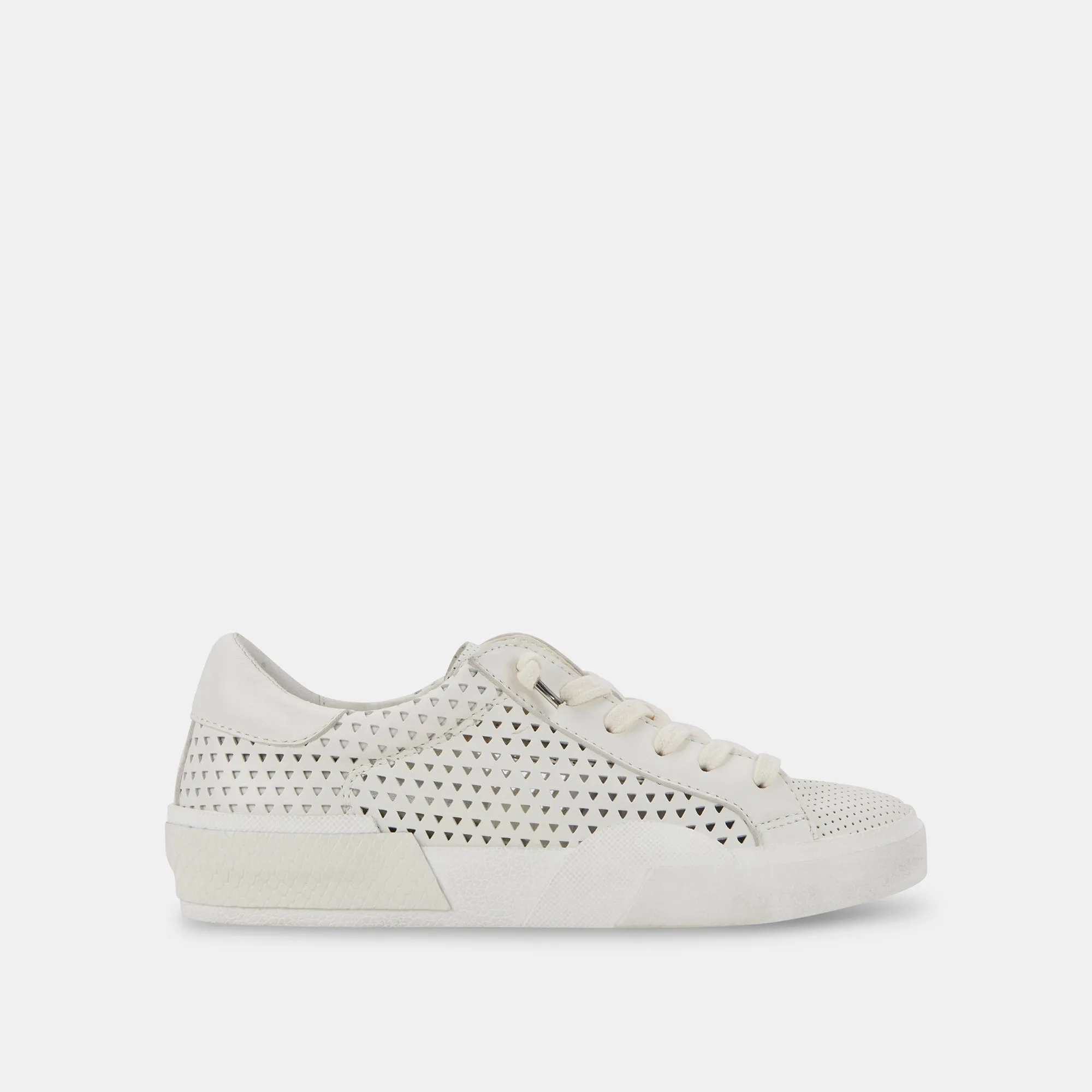 ZINA PERFORATED SNEAKERS WHITE PERFORATED LEATHER