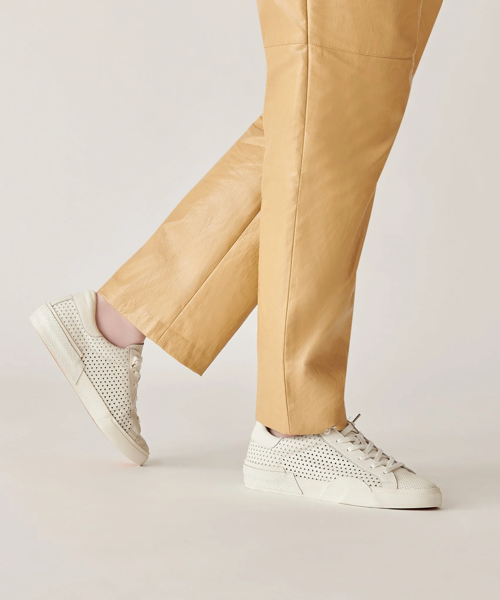 ZINA PERFORATED SNEAKERS WHITE PERFORATED LEATHER