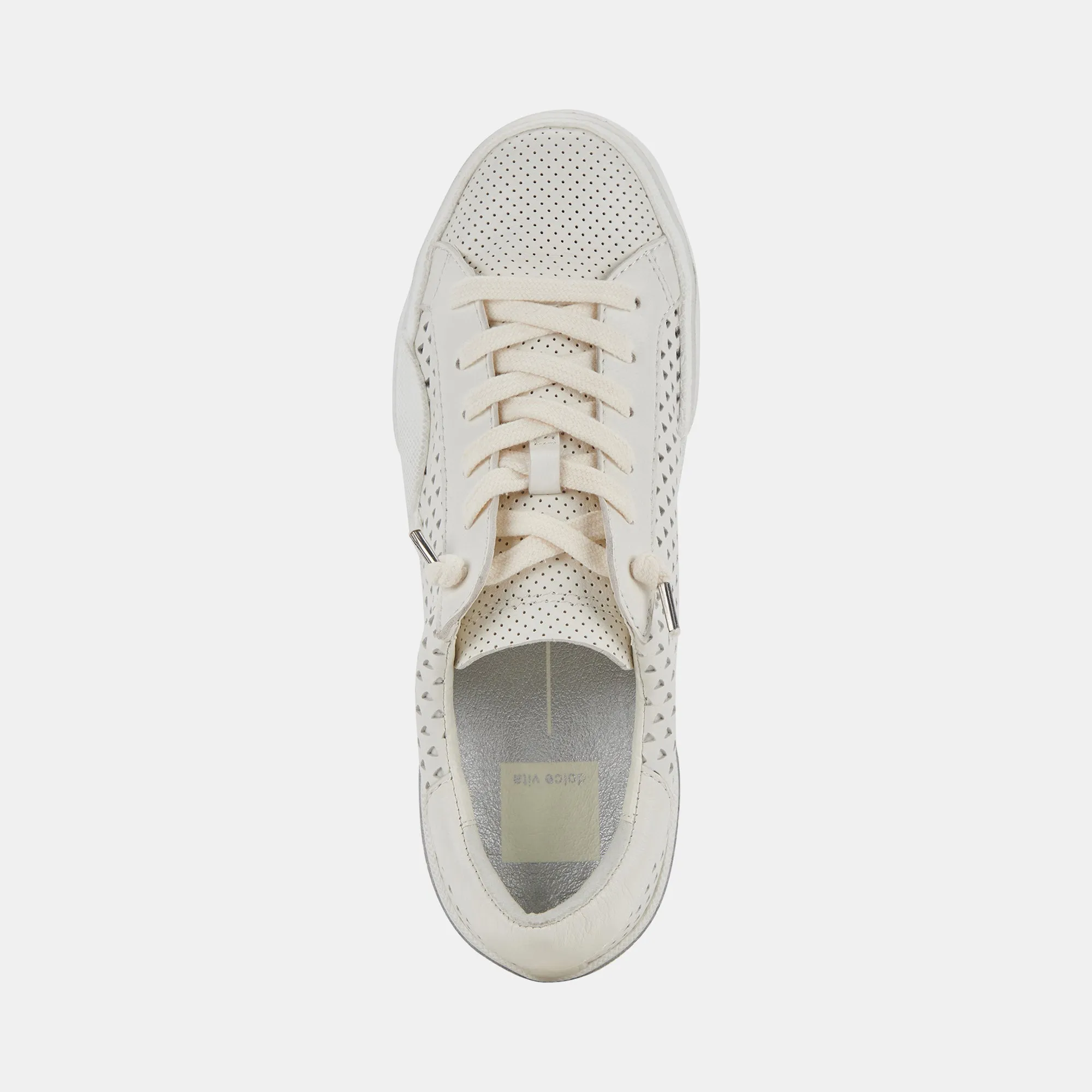 ZINA PERFORATED SNEAKERS WHITE PERFORATED LEATHER