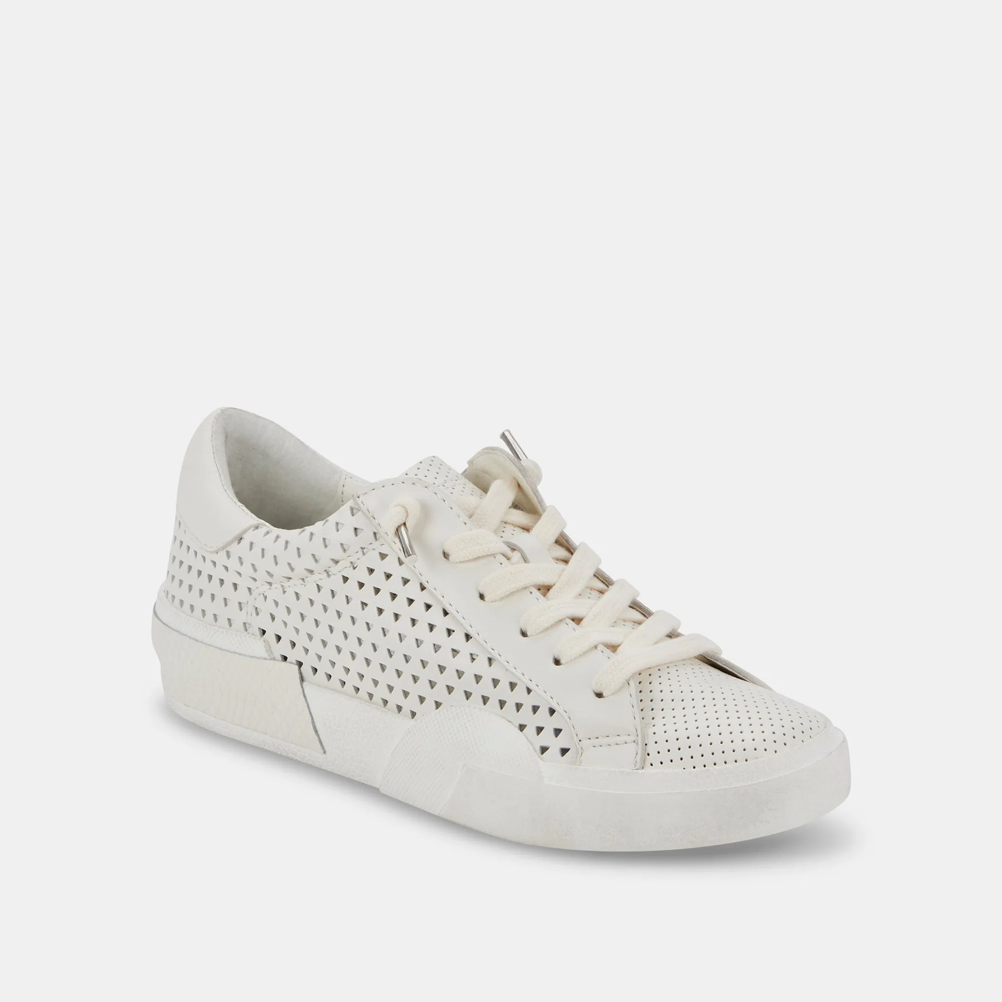 ZINA PERFORATED SNEAKERS WHITE PERFORATED LEATHER