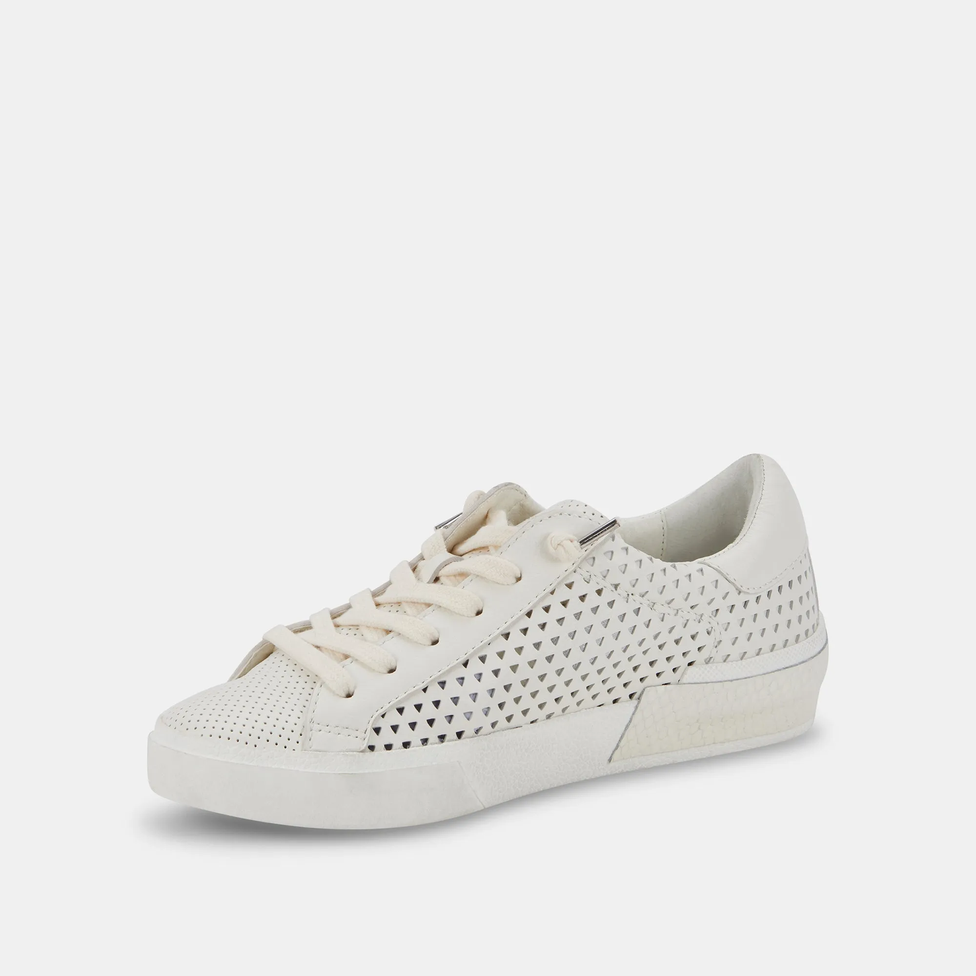 ZINA PERFORATED SNEAKERS WHITE PERFORATED LEATHER