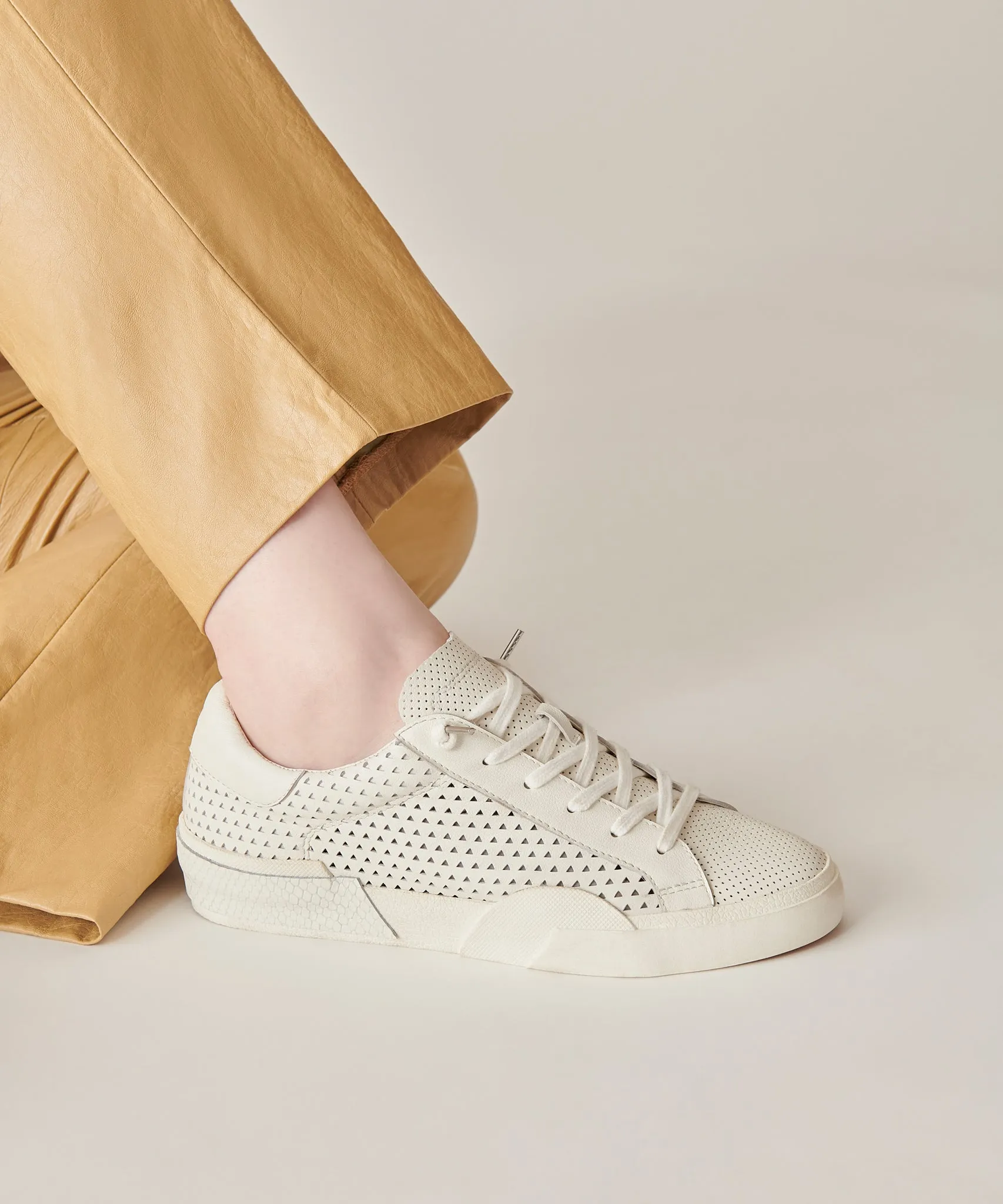 ZINA PERFORATED SNEAKERS WHITE PERFORATED LEATHER